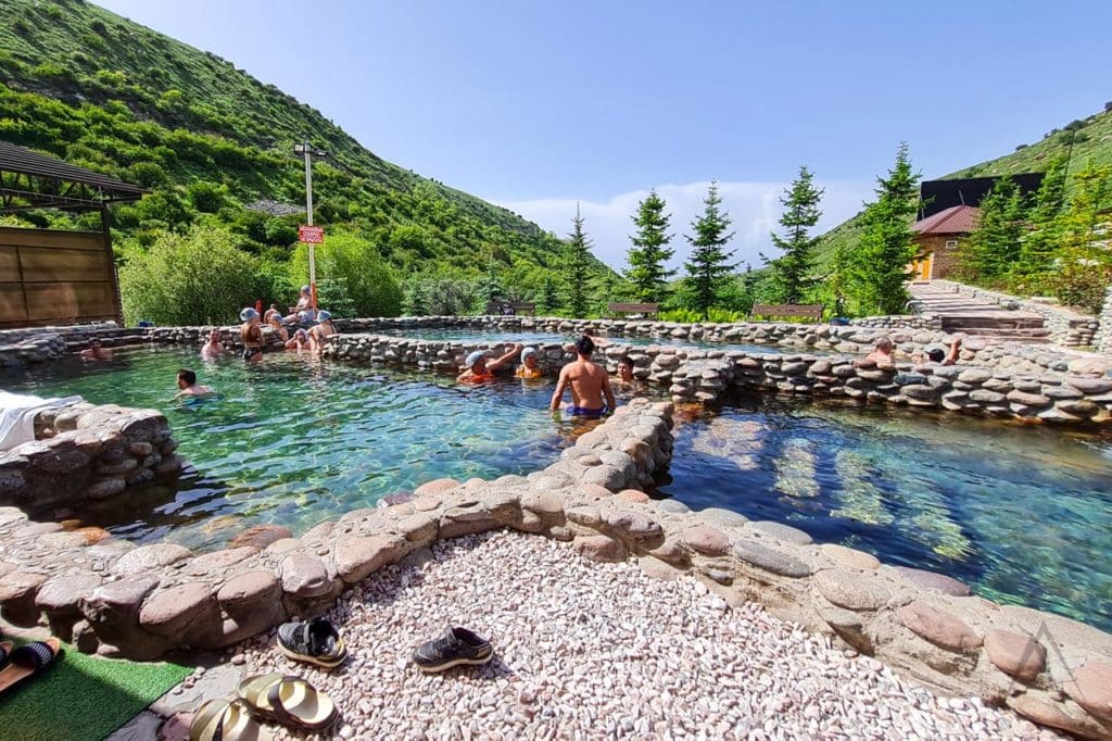 Ak Suu kench hot spring near Karakol