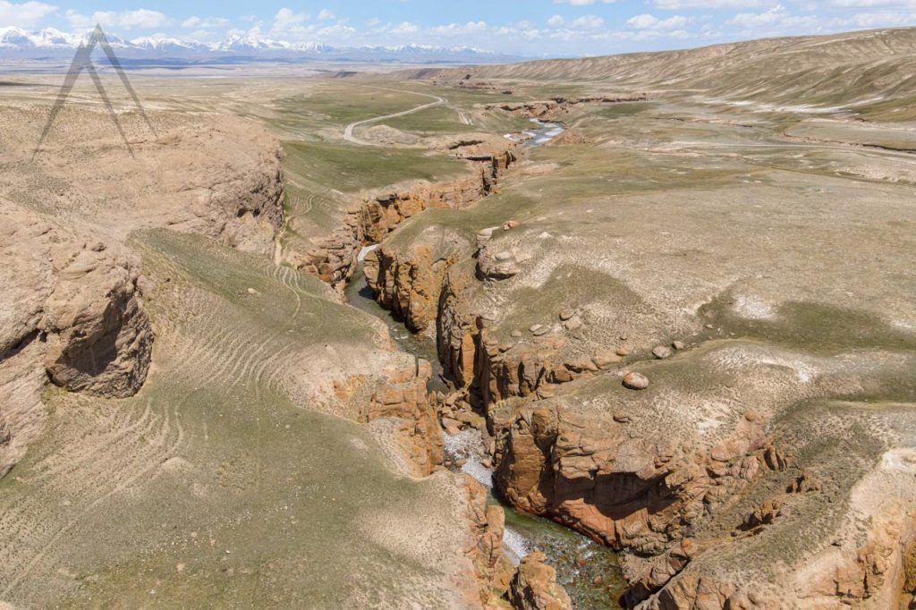 Bridge over a canyon on the way to Kel Suu