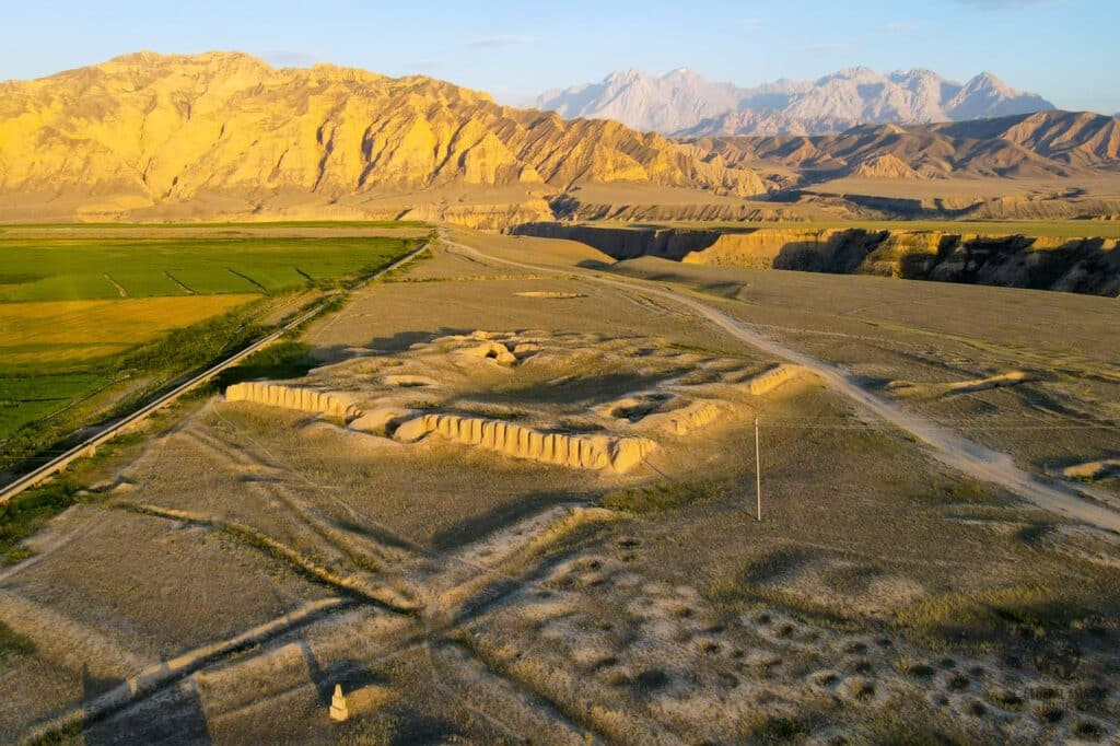 Caravanserai ruins in Kosh Dobo, Southern Kyrgyzstan