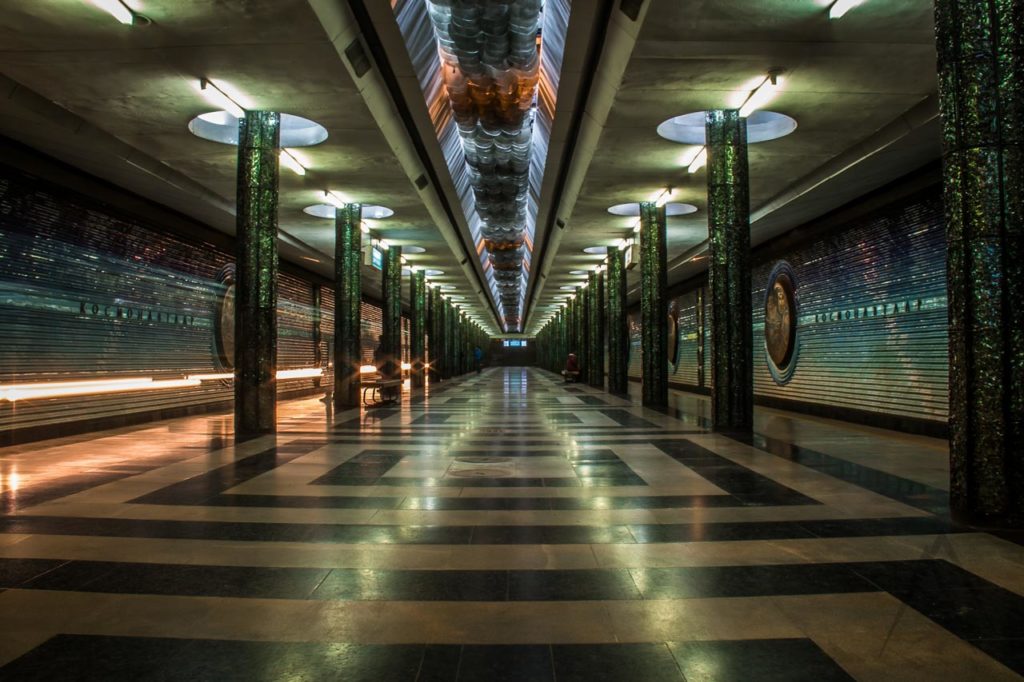 Cosmonaut station in Tashkent metro