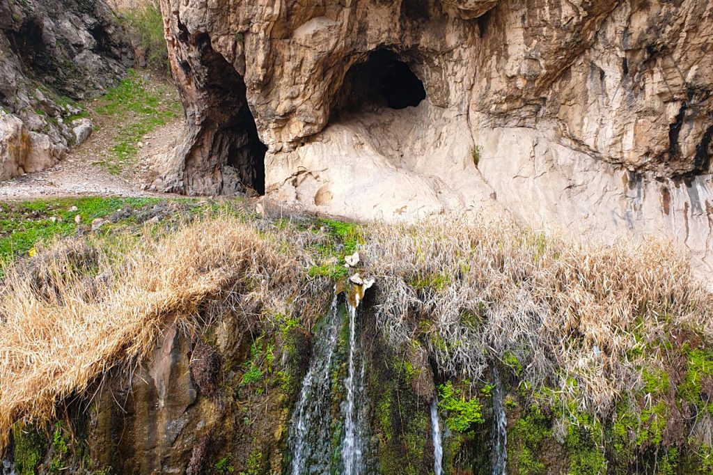 Caves near Dangi canyon in Kyrgyzstan