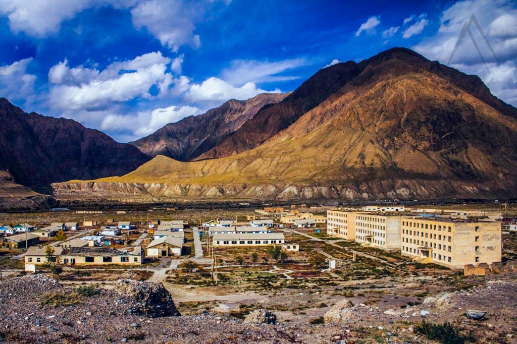 Ghost town of Enilchek in Kyrgyztan in the Tien Shan mountains