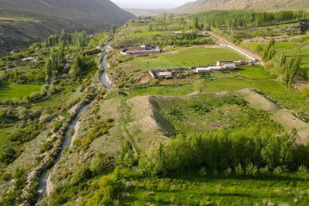 Fortress ruins in Barskoon valley of Issyk Kul region