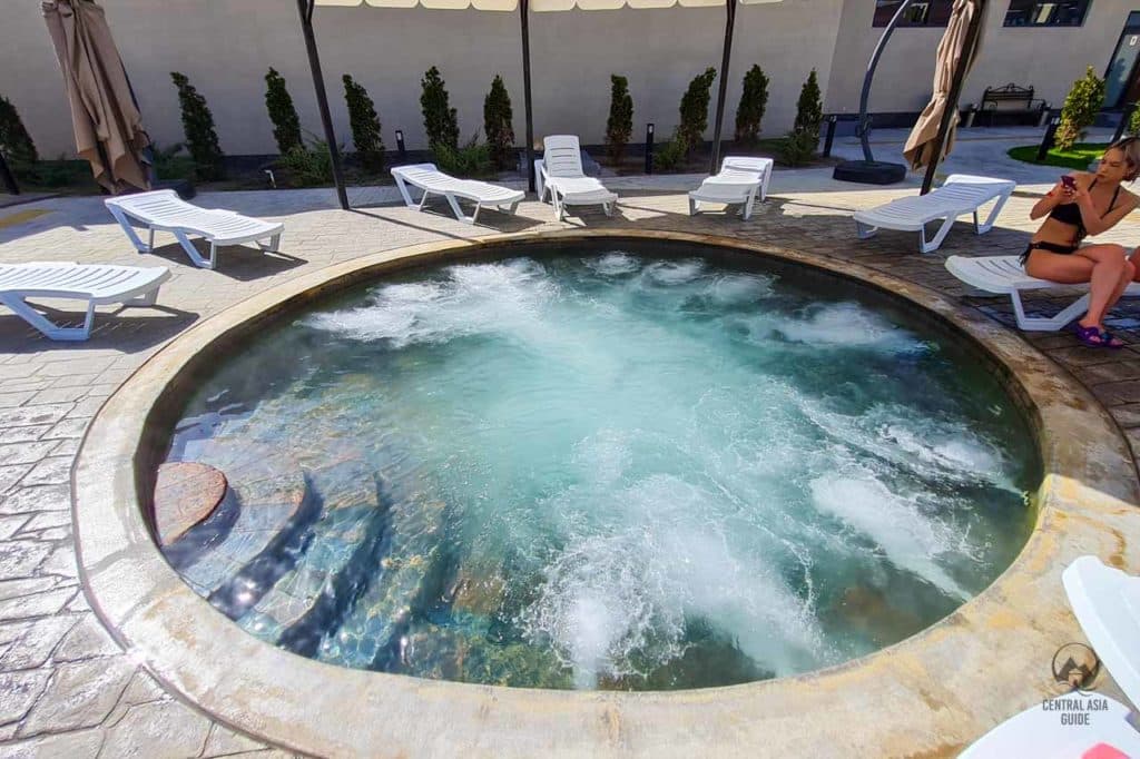 Ak Bermet hot spring near Cholpon Ata in Issyk Kul