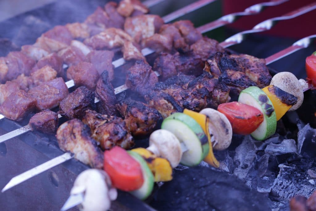 Shaslik or barbeque with different meats