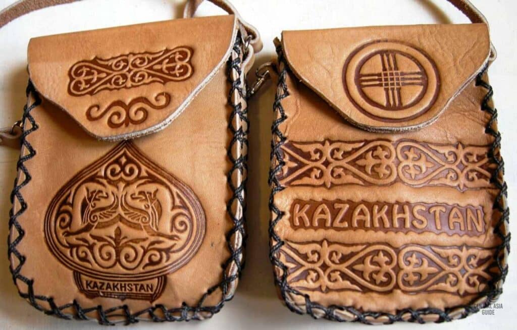 Kazakh leather craft products souvenir