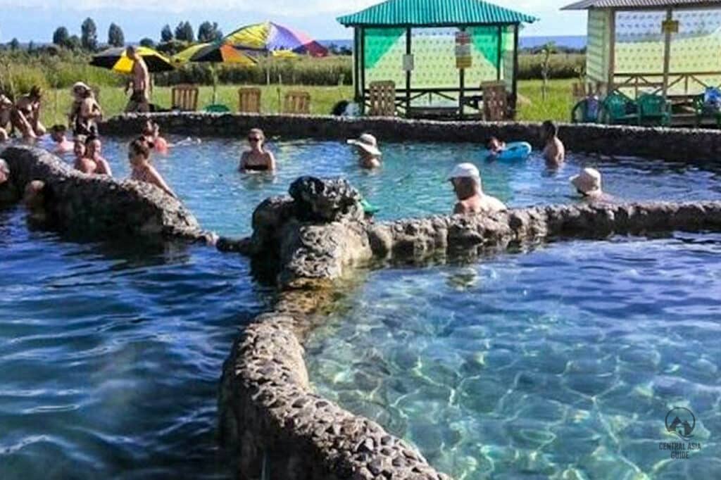 Keremet Suu hot spring in Issyk Kul, Kyrgyzstan, Central Asia