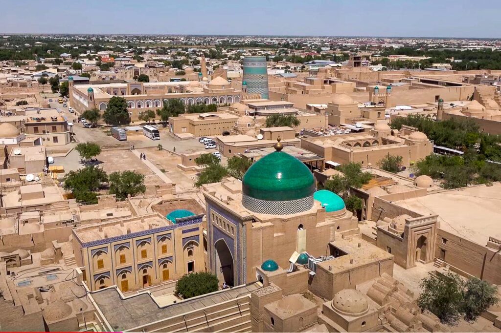 Rooftop view over Khiva Ichan Kala