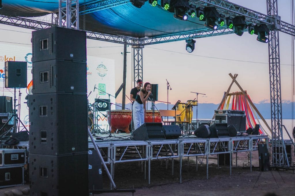 Artist performing music in Kolfest festival, Kyrgyzstan