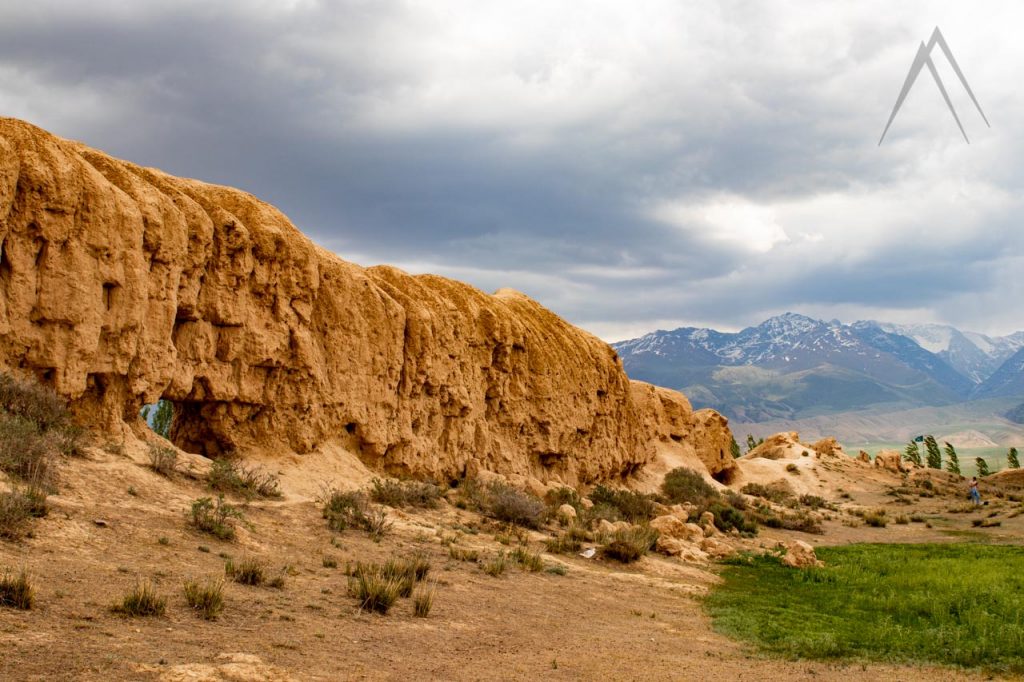 Koshoy Korgon walled silk road city ruins in Kyrgyzstan