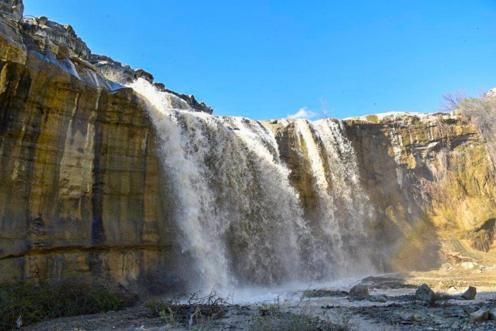 Koshtemir waterfall in Turkmenistan, Central Asia