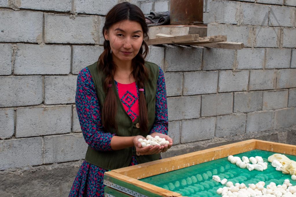 Preparing kurut in Kyrgyzstan